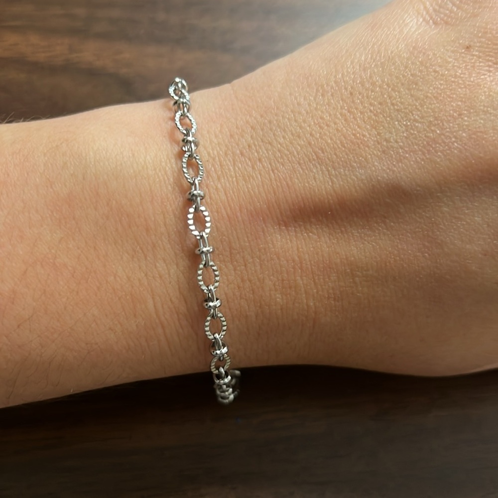 stainless steel round link chain bracelet